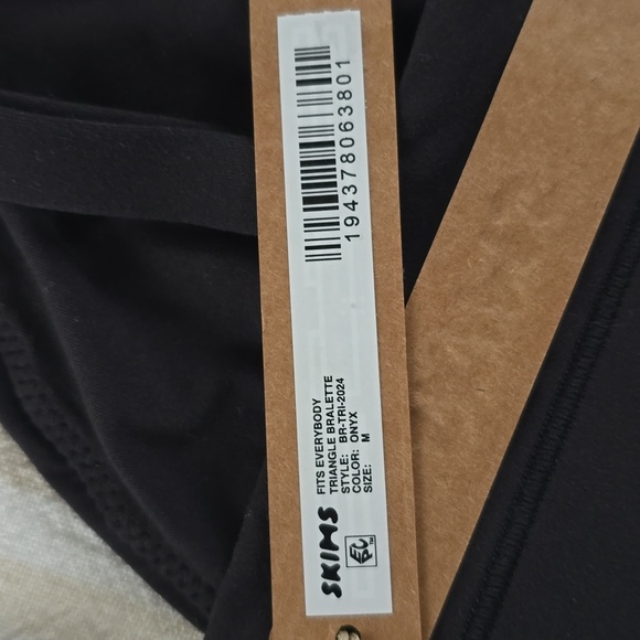 SKIMS Fits Everbody Triangle Bralette Size:Medium Onyx - Picture 4 of 5
